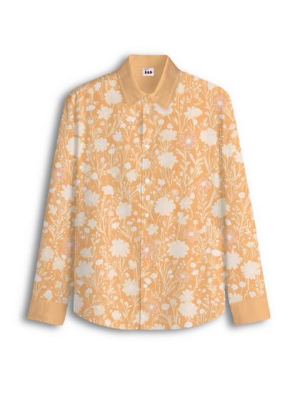 AI Imagined Peach World of Blobs Men's Collar Shirt