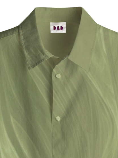 AI Imagined Green Acid Slime Men's Collar Shirt