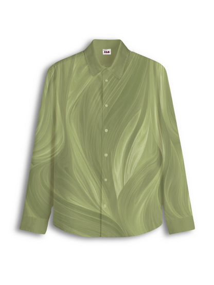 AI Imagined Green Acid Slime Men's Collar Shirt