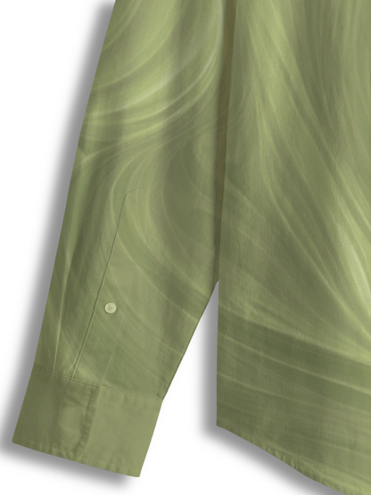 AI Imagined Green Acid Slime Men's Collar Shirt