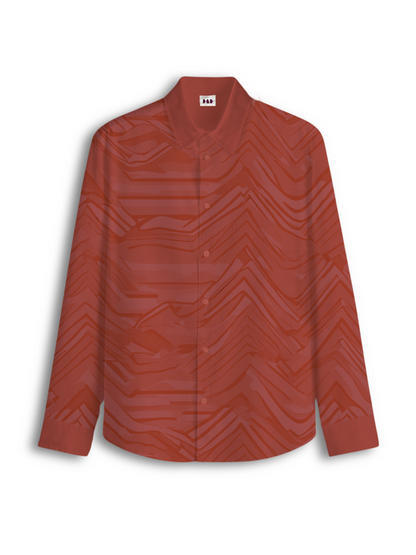 AI Imagined Red ECG Men's Collar Shirt: The Pulse of Life