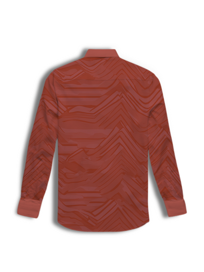 AI Imagined Red ECG Men's Collar Shirt: The Pulse of Life