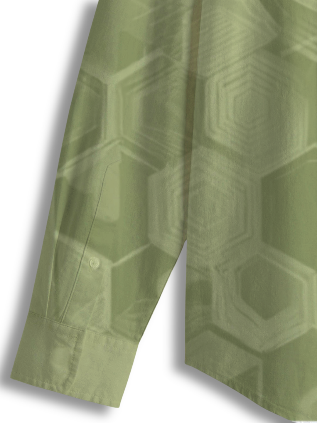 AI Imagined Green Honey Comb Men's Collar Shirt
