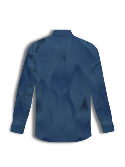 AI Imagined Blue Crystal Men's Collar Shirt