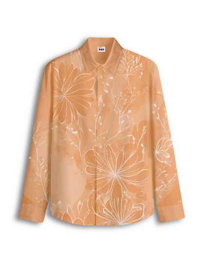 AI Imagined Peach Peace Blossom Men's Collar Shirt
